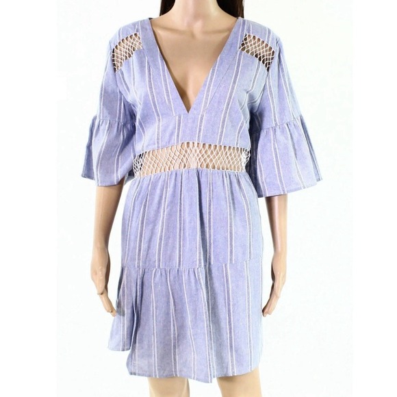 Suboo Tiered Striped Caftan Dress In Desert‎ Muse Size 2 Women's 100% Cotton - Picture 4 of 7